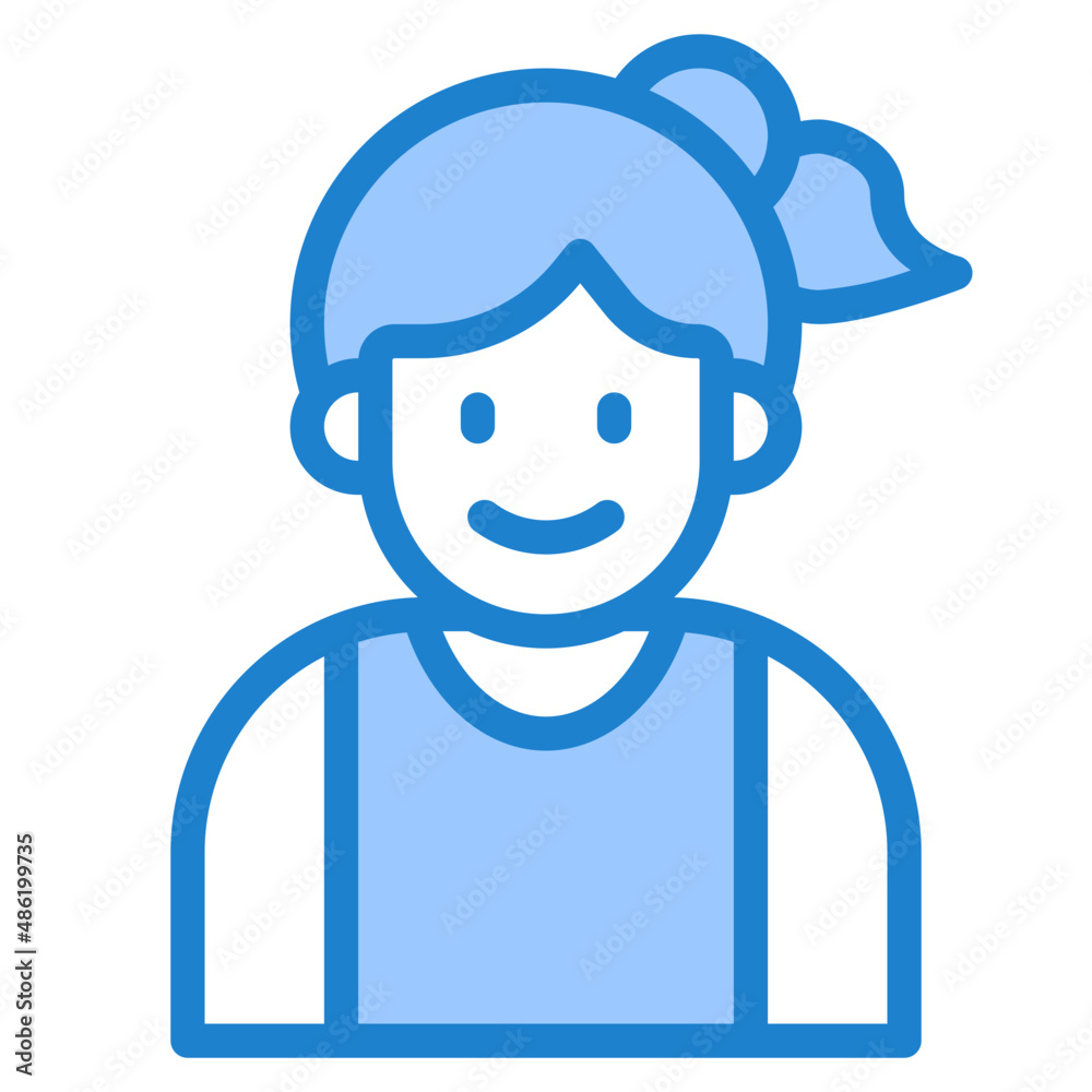 girl avatar blue style icon