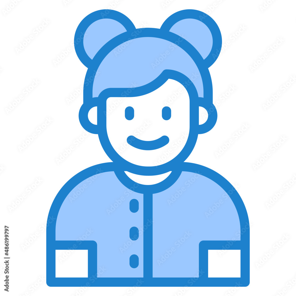 girl avatar blue style icon