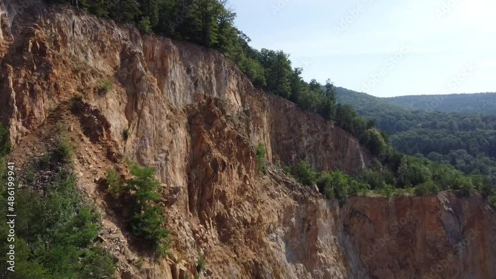 Fly over a quarry in the summer Fly over a quarry in the summer