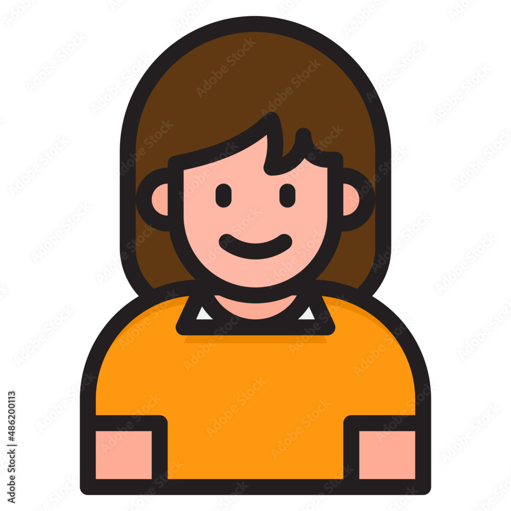 girl avatar color line style icon girl avatar color line style icon
