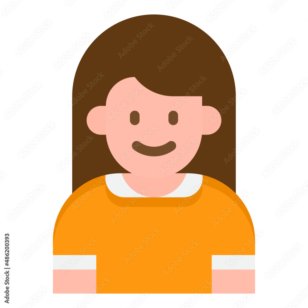 girl avatar flat style icon