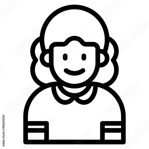 girl avatar outline style icon