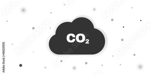 CO2 cloud simple icon illustration