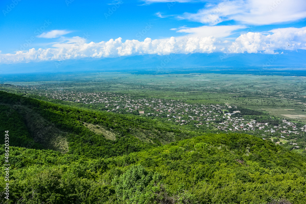 Naklejka premium Old fortifications in Sighnaghi, the capital of the Kakheti wine region in Georgia. Caucasus. Alazani Valley. Georgia.
