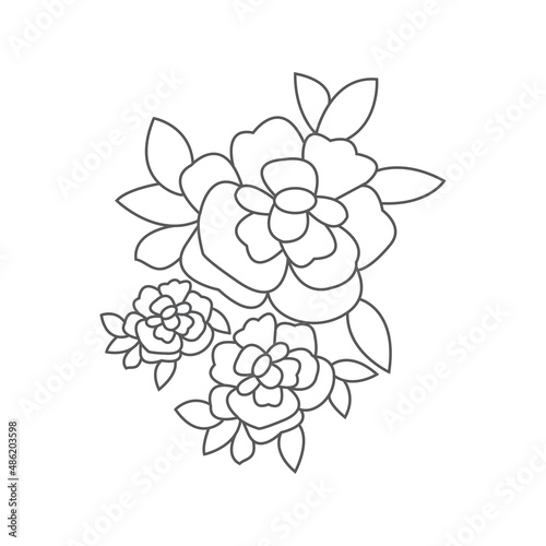 Flower Line Art , coloring book for children  © Naima’s Creation