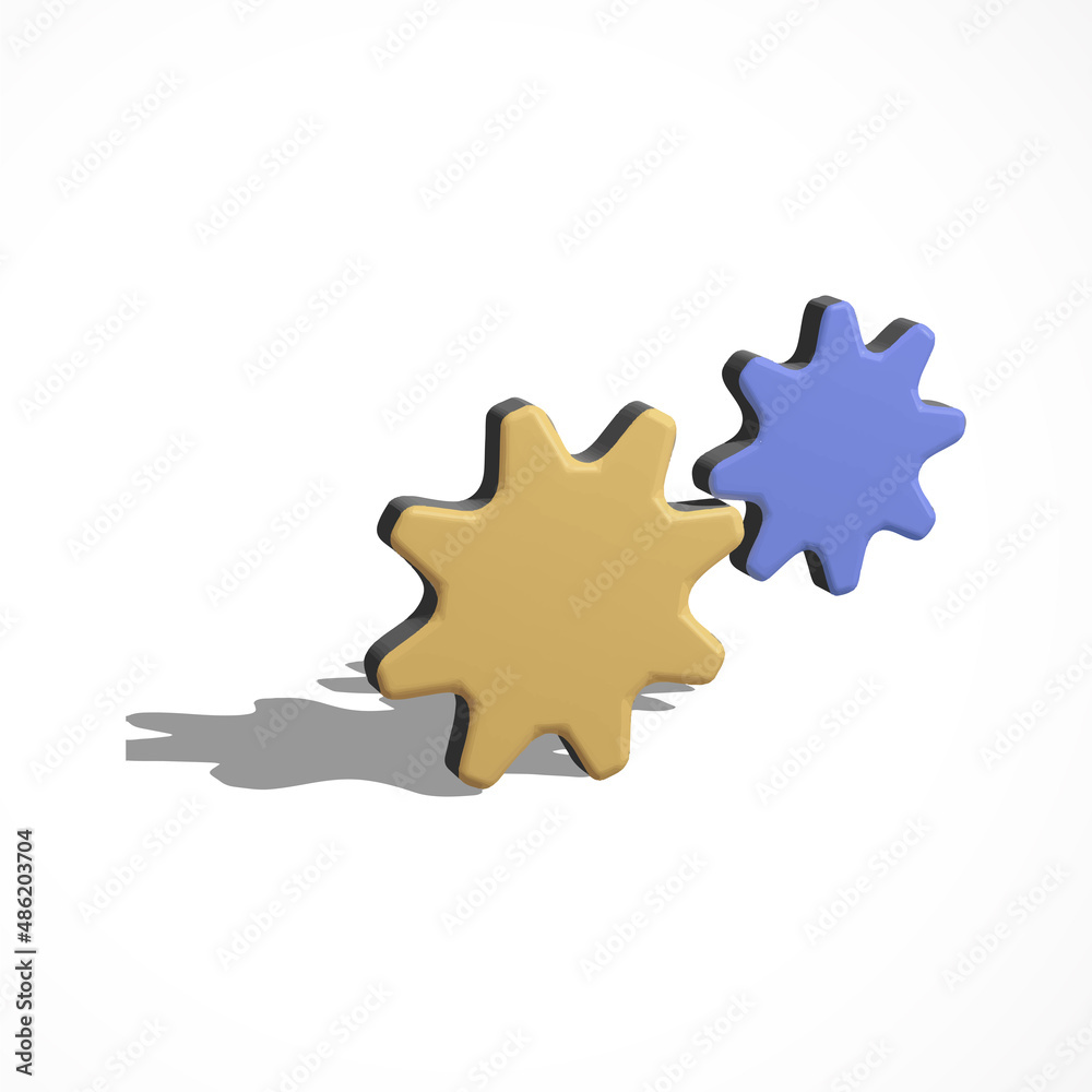 setting gear 3d icon render setting gear 3d icon render