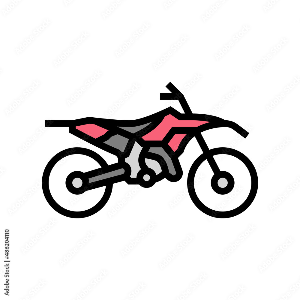 dirtbike motorcycle color icon vector. dirtbike motorcycle sign. isolated symbol illustration