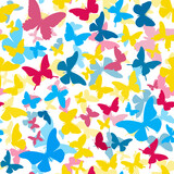 Butterfly seamless pattern. Background with colorful butterflies.