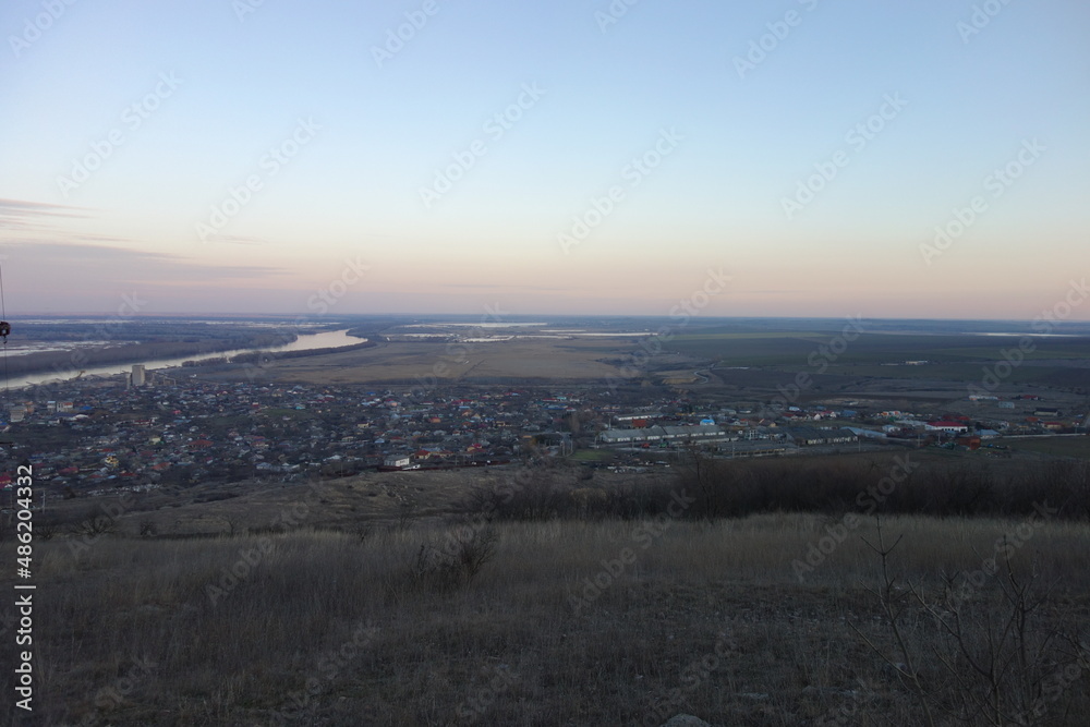 mahmudia village from above, tulcea, romania, danube delta