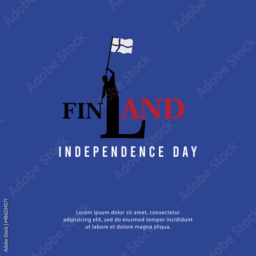 Happy independence day of Finland. template, background. Vector illustration