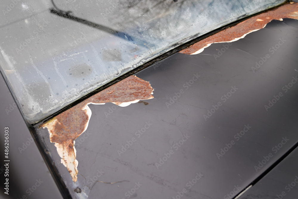 Severe Rust on old ancient Car paint rusty steel Severe Rust on old ancient Car paint rusty steel