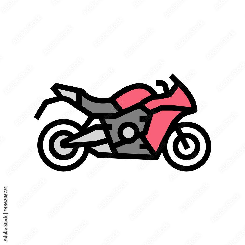 Fototapeta premium sportbike motorcycle color icon vector. sportbike motorcycle sign. isolated symbol illustration