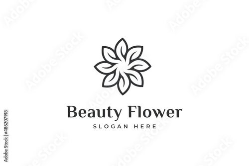 beautiful traditional flower, floral beauty care pattern business feminine logo design