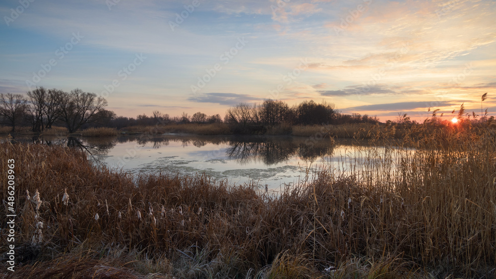 sunrise over the river