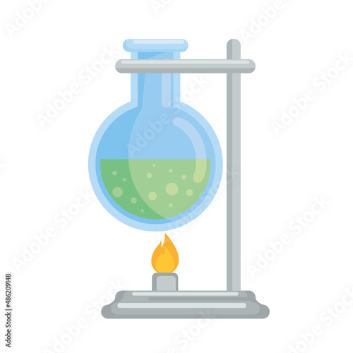 burning lab test tube