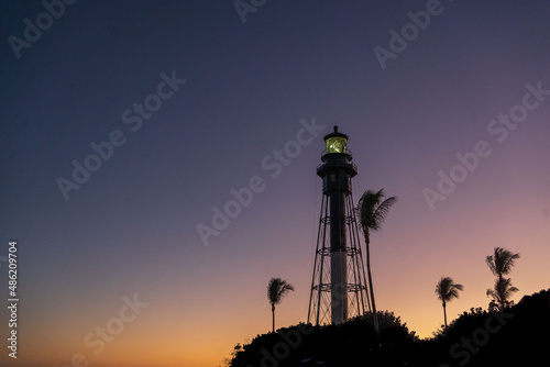 Beach Lighthouse at Sunset