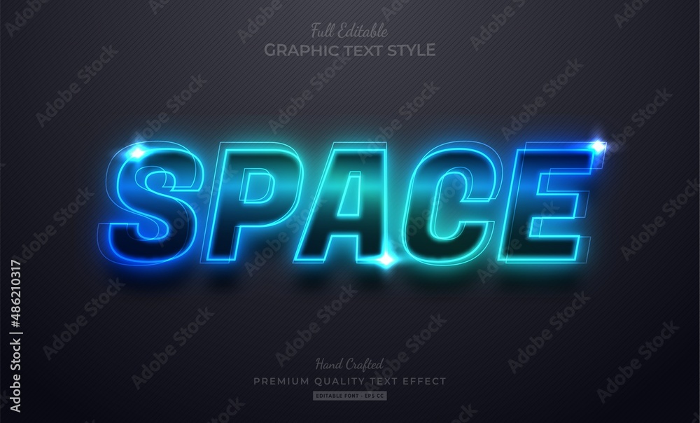 Space Glow Editable Text Effect Font Style