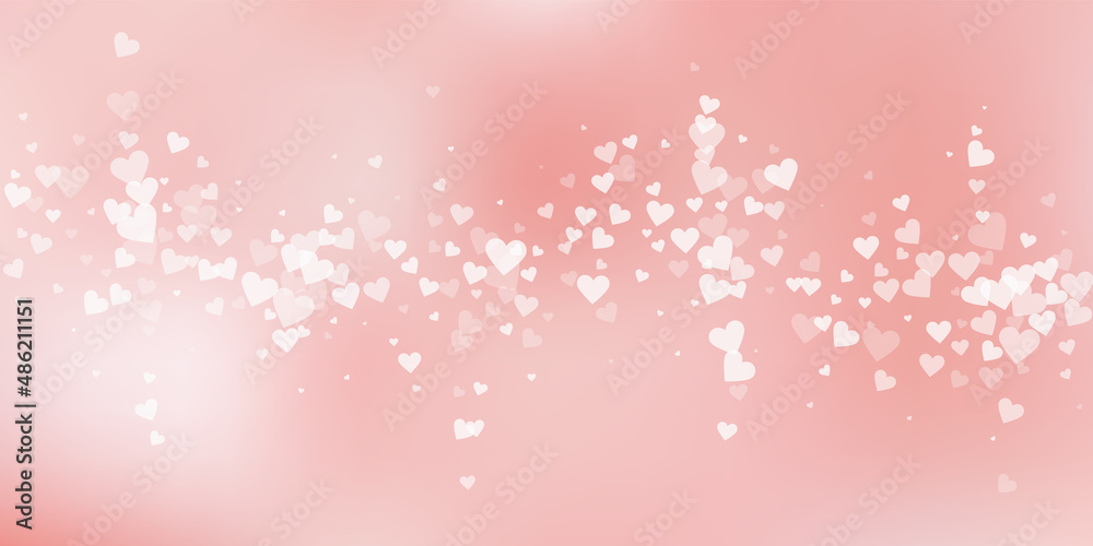 White heart love confettis. Valentine's day fallin White heart love confettis. Valentine's day fallin