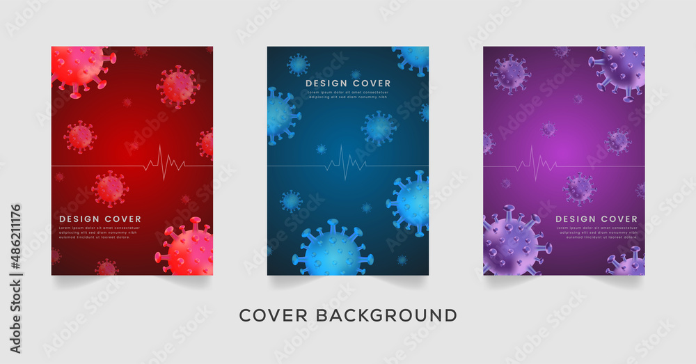 Virus design cover with gradient color premium vector