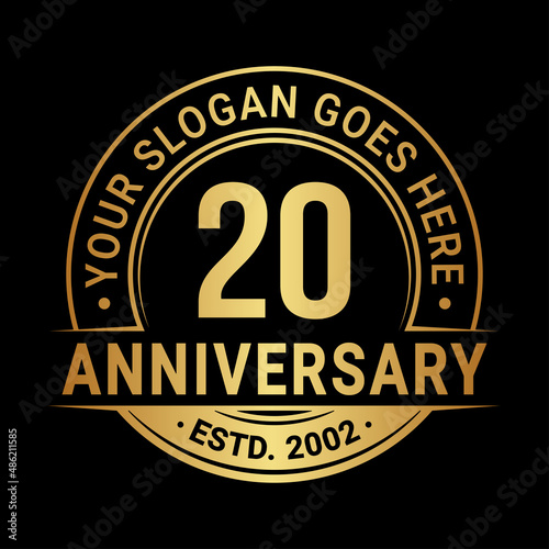 20 years anniversary logo design template. Vector illustration.