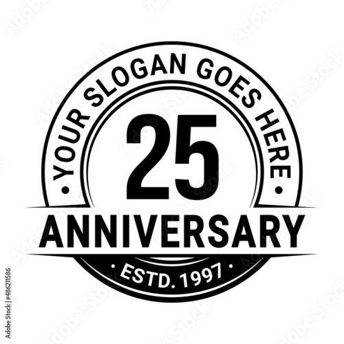 25 years anniversary logo design template. Vector illustration.