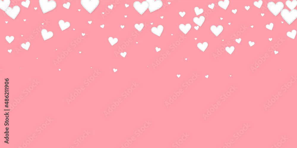 White heart love confettis. Valentine's day gradie White heart love confettis. Valentine's day gradie