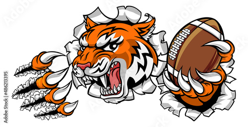 Tiger American Football Player Sports Mascot