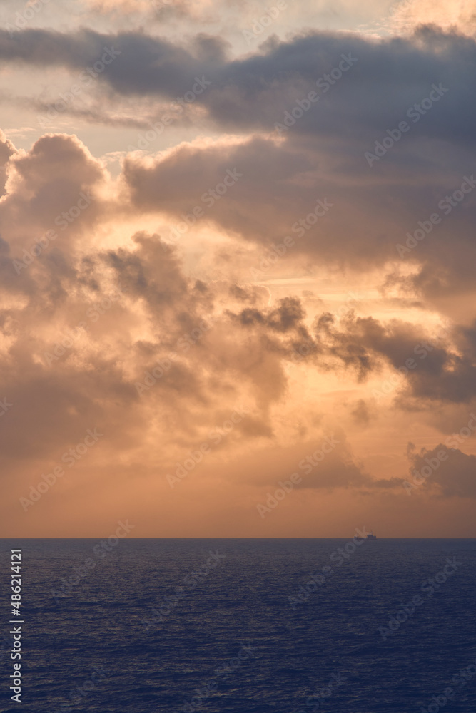 Clouds and Sunrise over the northern sea. High quality photo Clouds and Sunrise over the northern sea. High quality photo
