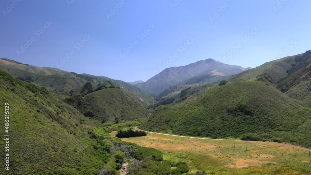 Scenic Nature Landscape At Santa Monica Mountains In California - aerial drone shot Scenic Nature Landscape At Santa Monica Mountains In California - aerial drone shot