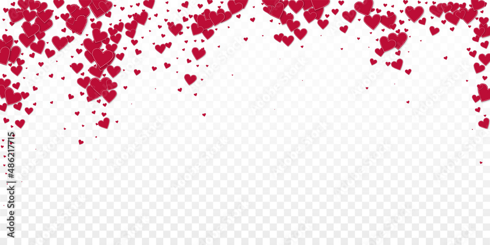 Red heart love confettis. Valentine's day falling Red heart love confettis. Valentine's day falling