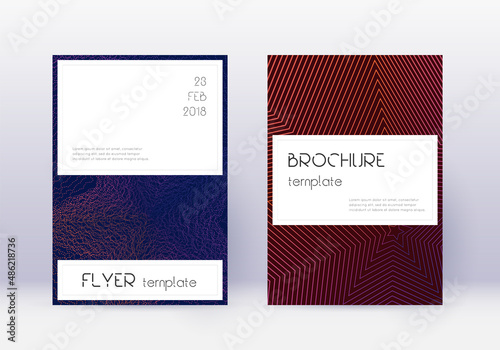 Stylish cover design template set. Violet abstract