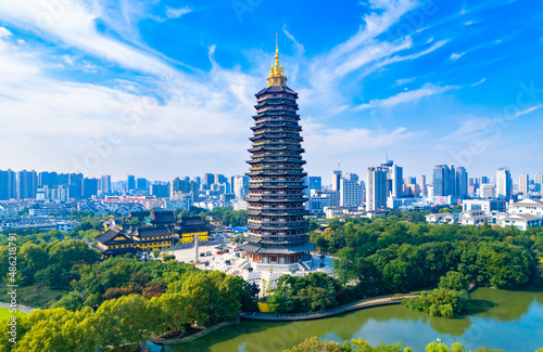 Tianning Temple and Hongmei Park, Changzhou City, Jiangsu Province photo