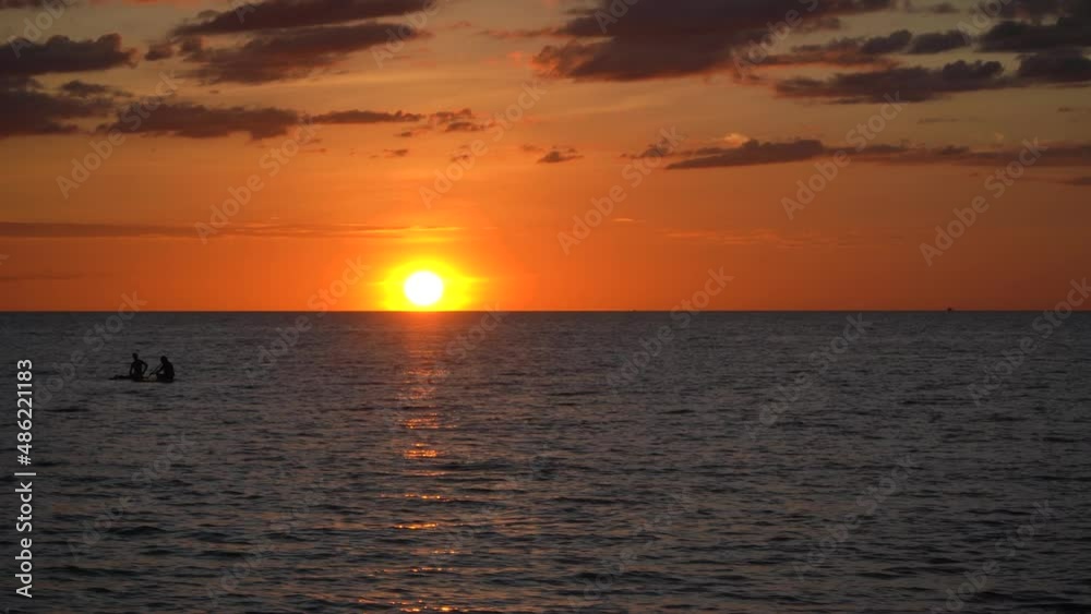 Beautiful orange glow on a sunny beach on a summer evening.
Beautiful orange glow on a sunny beach on a summer evening.