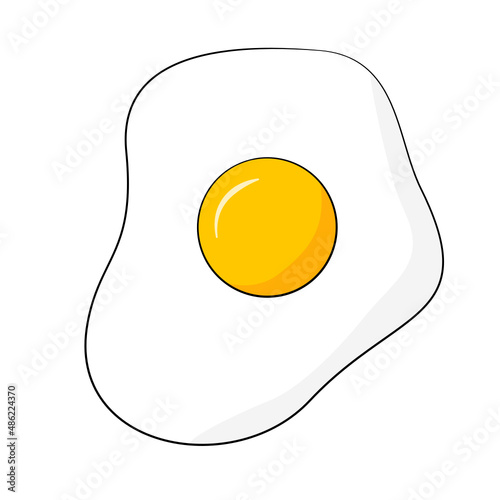 Fried egg isolated. Vector. Cartoon