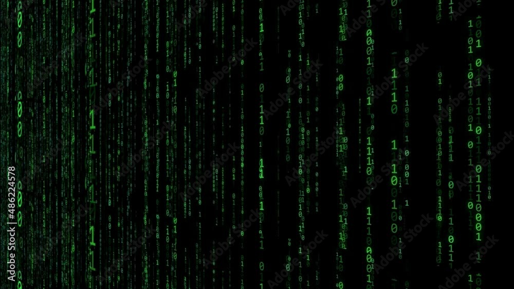 Grüne Matrix Binär Code Hintergrund Animation 
