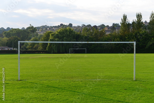 Football or Soccer Goal Post on a Pitch in a Town Park