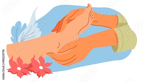 Feet massage and pampering skin, salon procedure