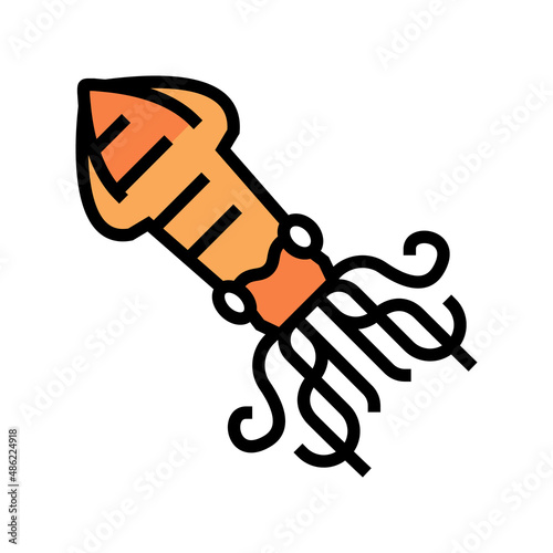 squid seafood color icon vector. squid seafood sign. isolated symbol illustration