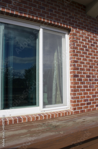  A window in a brick house