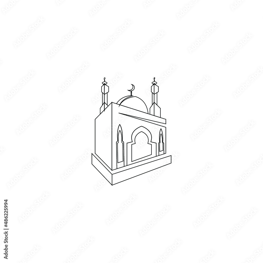 mosque logo image vector illustration 