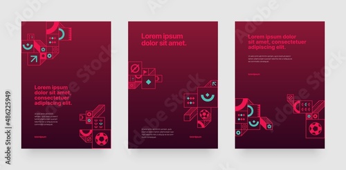 Poster layout design for tournament, invitation, awards or cup. Layout design template with geometric shapes. Championship in Qatar. Sports background trend 2022.