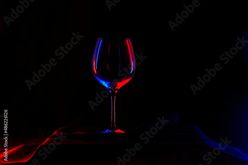Red Wine Glass silhouette Black Background
