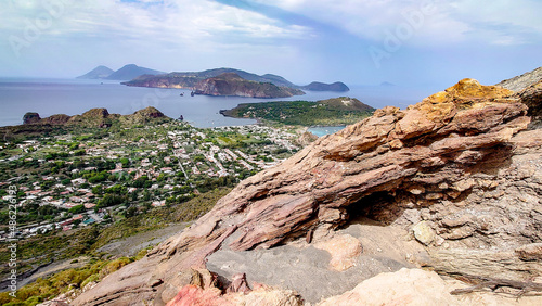 view of the path to the Gran Cratere at Vulcano Island, Aeolian Islands