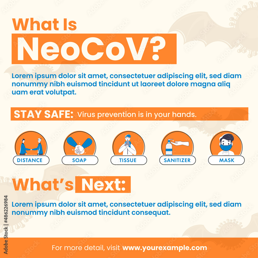 Neocov NeoCoV Variant FAQ Poster Or Flyer Design With Prevention Information ...