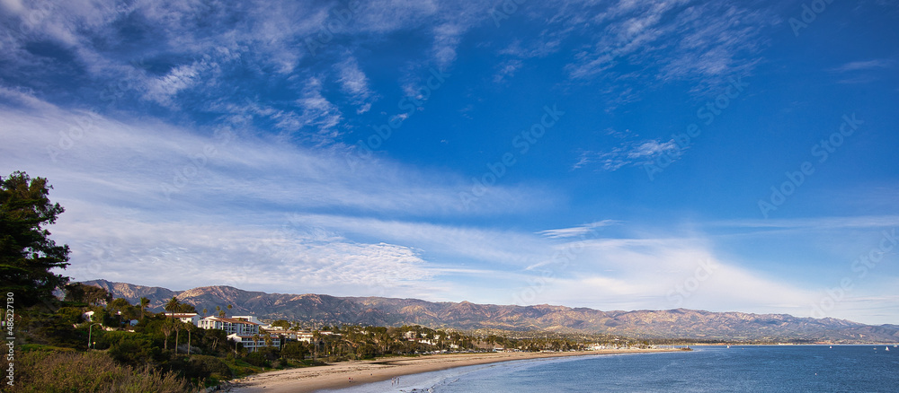 Views of Santa Barbara from the Mesa at sunset