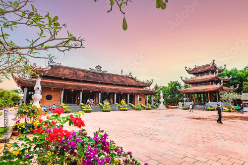 Southern Truc Lam Zen Monastery in the New Year's Day. Famous tourist destination in Can Tho city, Vietnam	