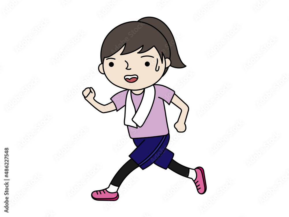ジョギングをする女の人 ジョギングをする女の人