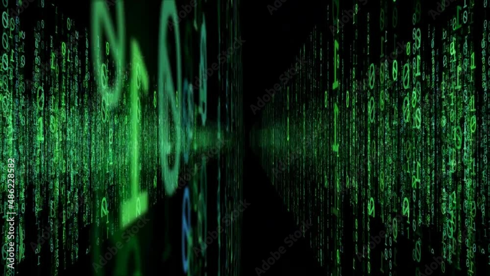 Grüne Matrix Binär Code Hintergrund Animation 