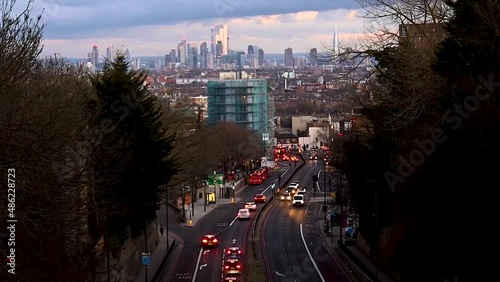 A late afternoon driving towards the City of London, London, United Kingdom photo