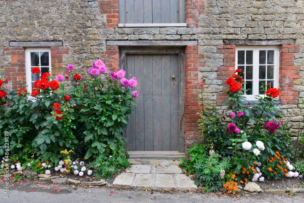 old house with flowers